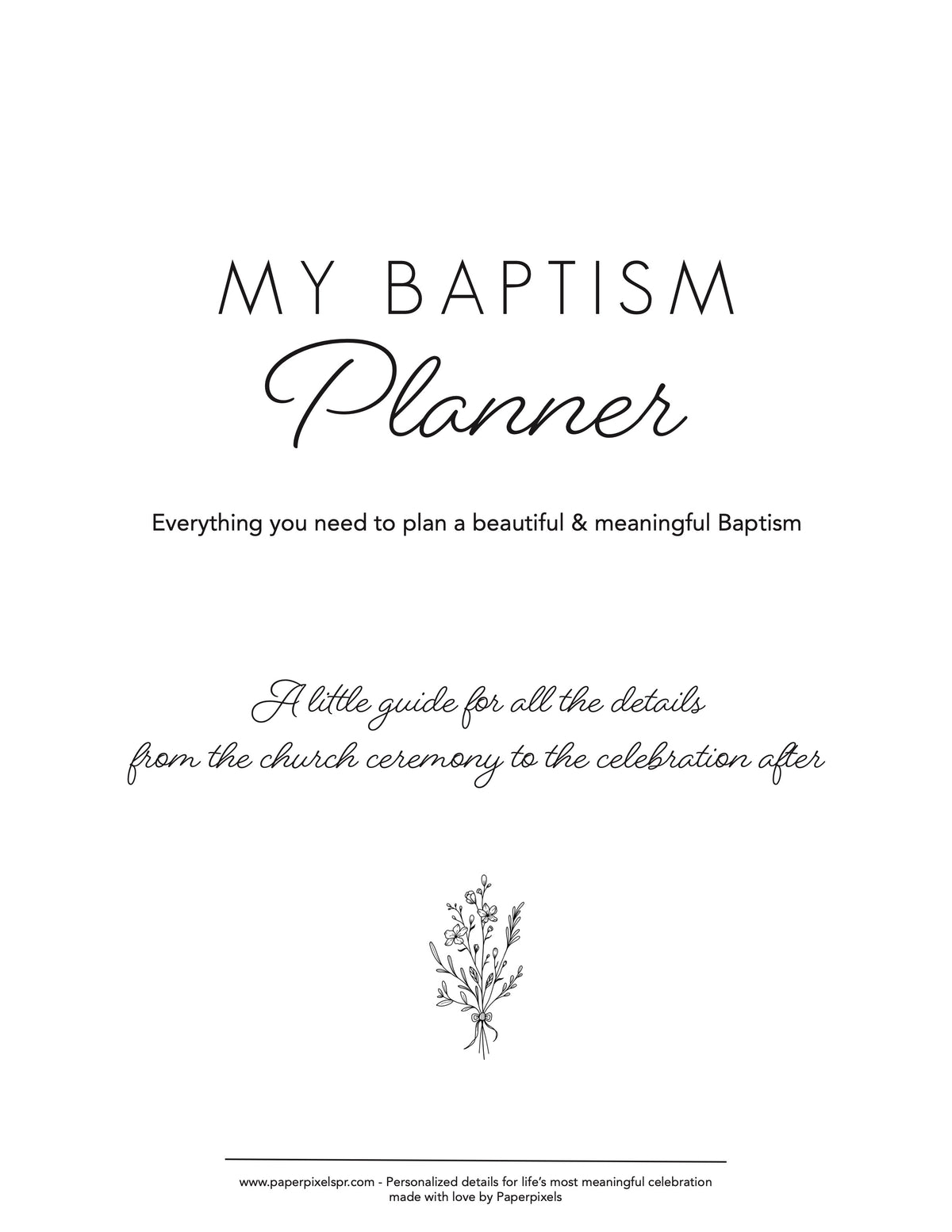 My Baptism Planner