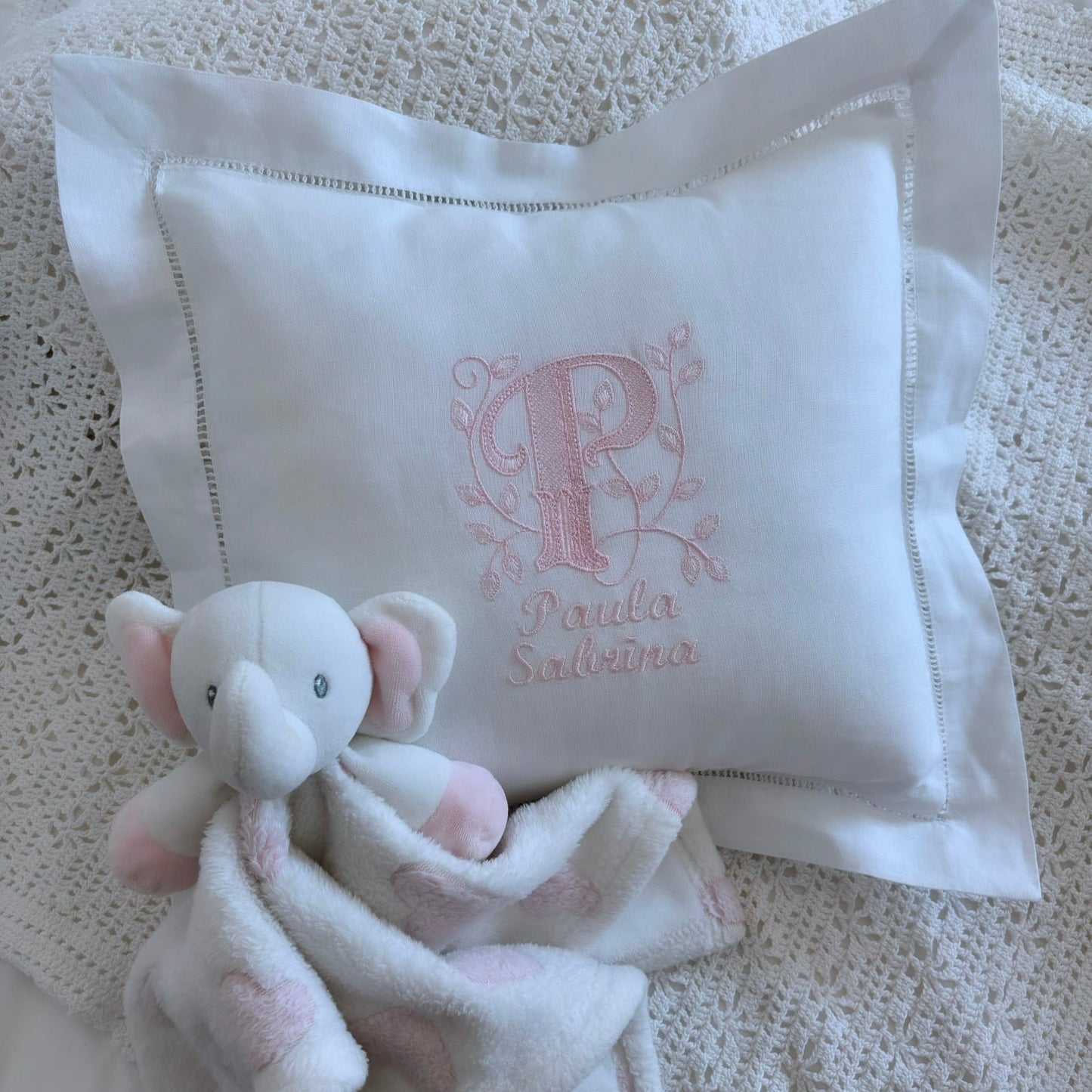 Personalized Linen/Cotton Baby Pillow