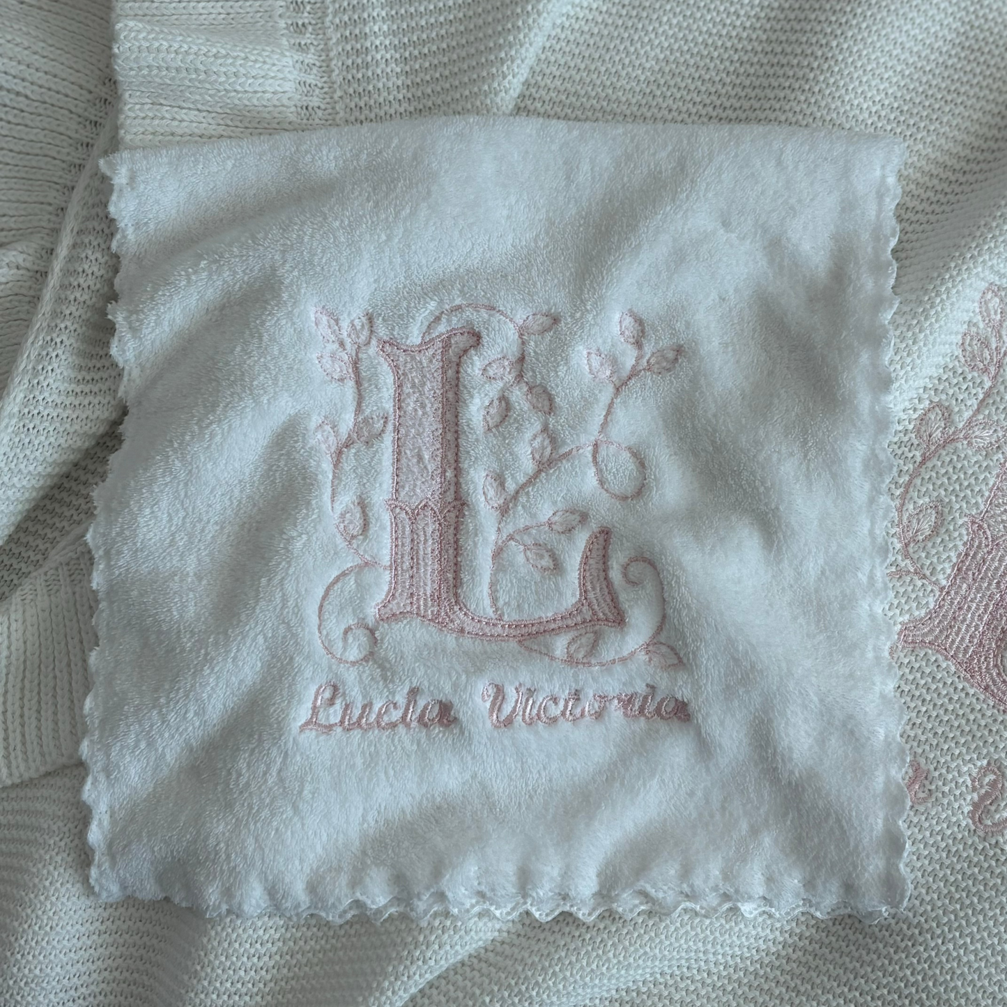 Personalized White Burp Cloth