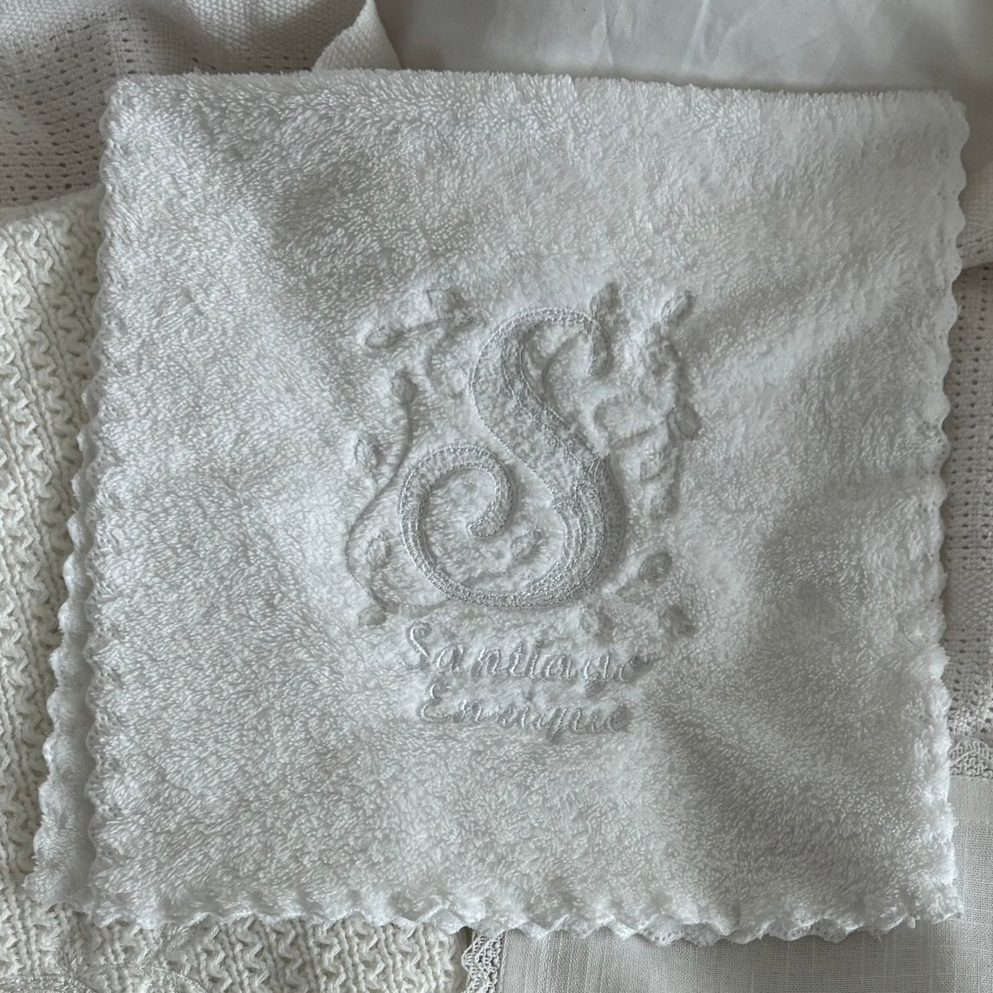 Personalized White Burp Cloth