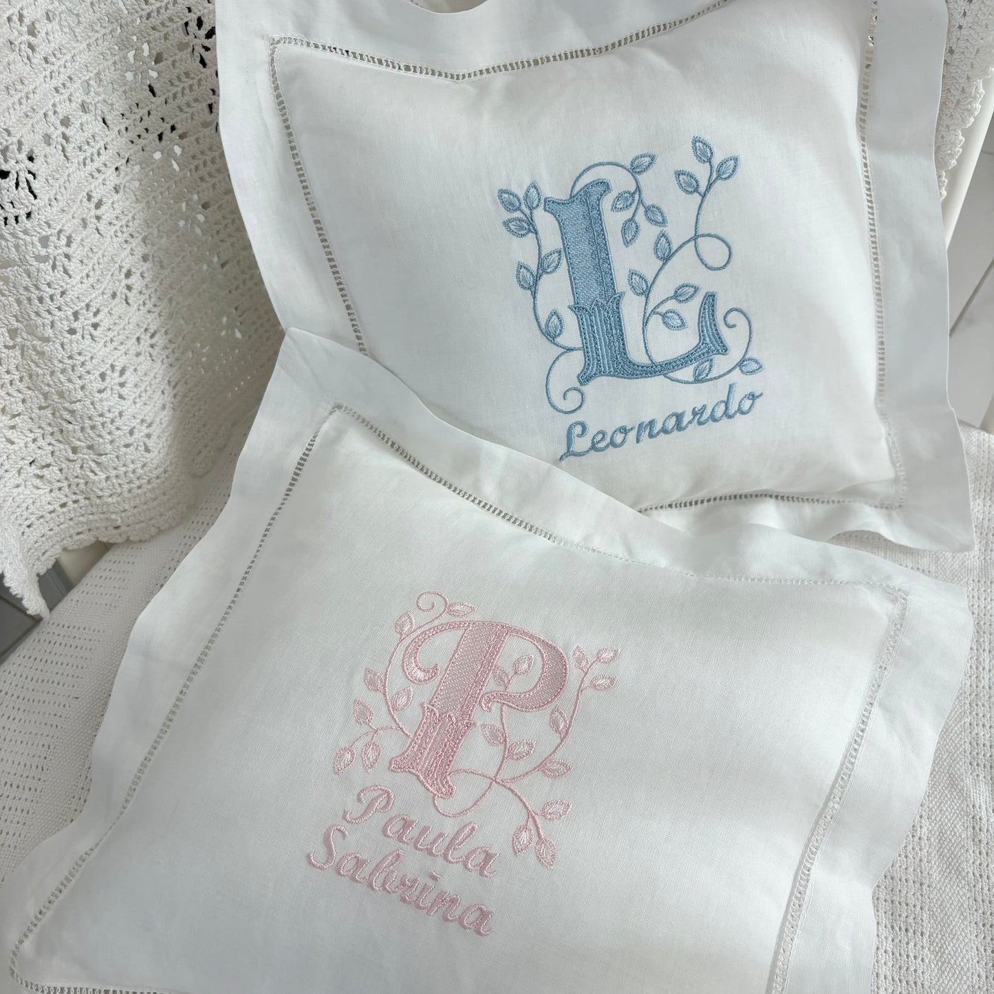 Personalized Linen/Cotton Baby Pillow