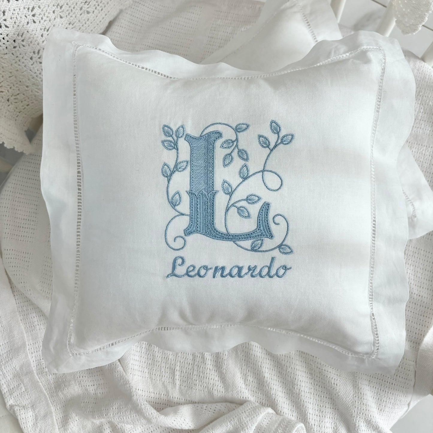 Personalized Linen/Cotton Baby Pillow