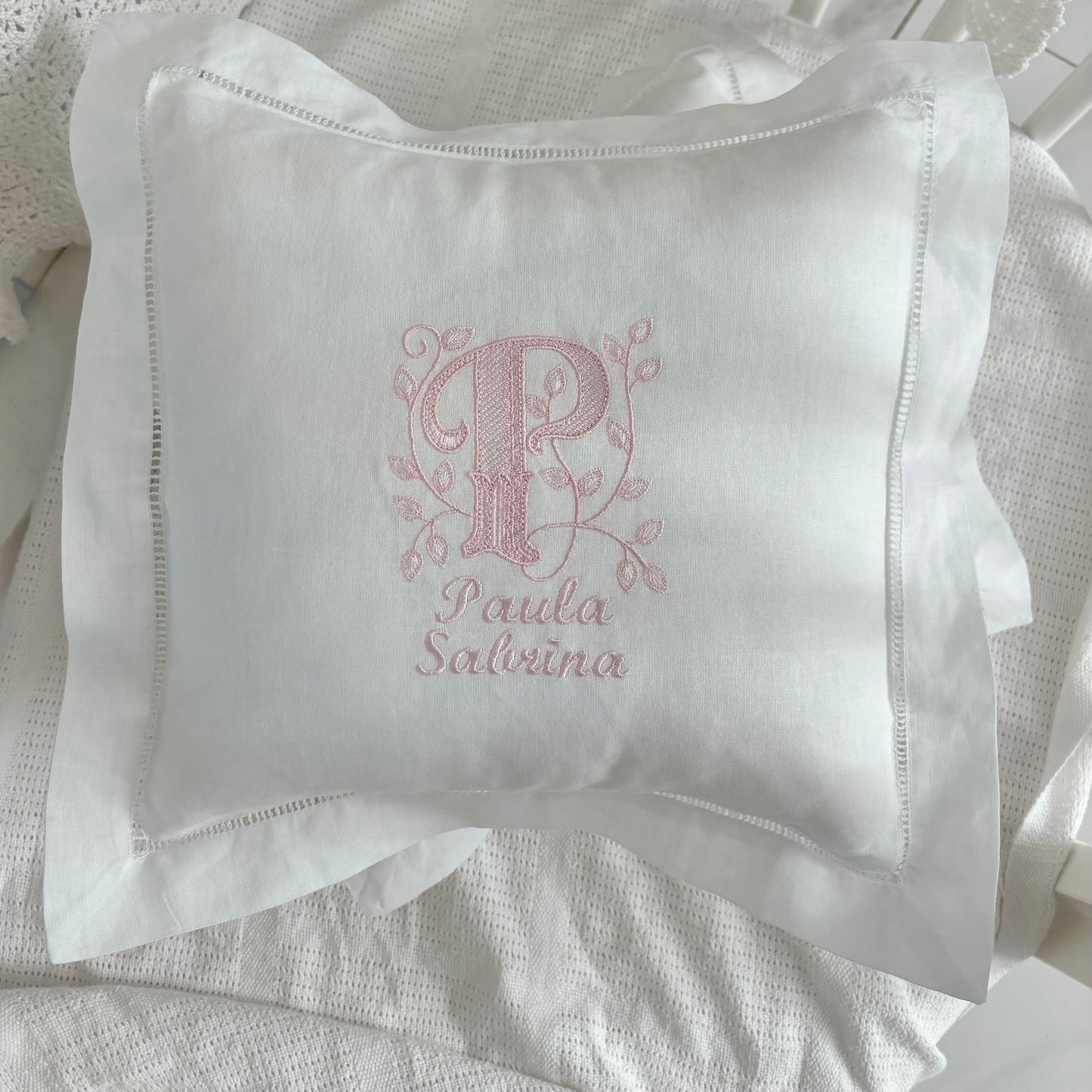 Personalized Linen/Cotton Baby Pillow