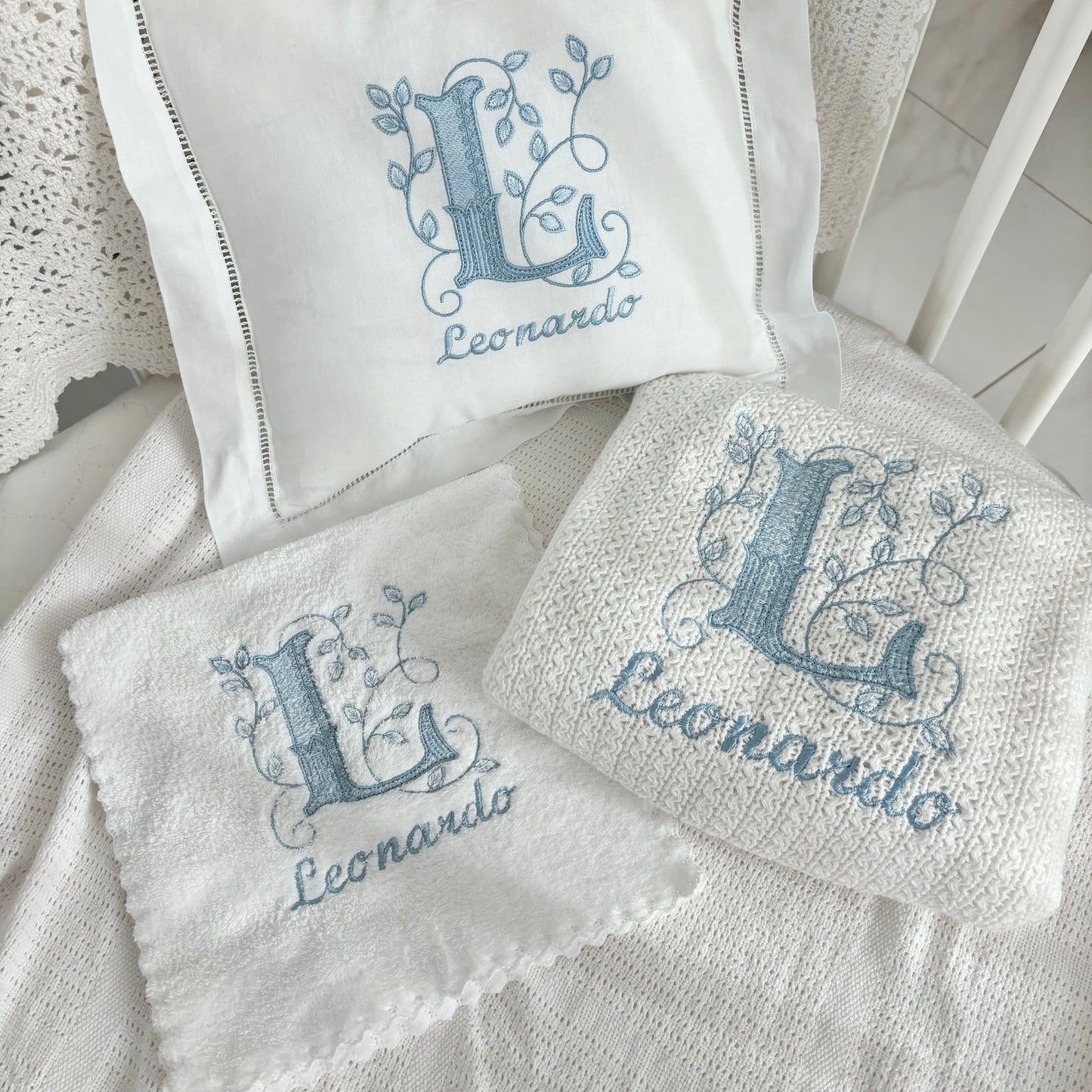 Personalized White Burp Cloth