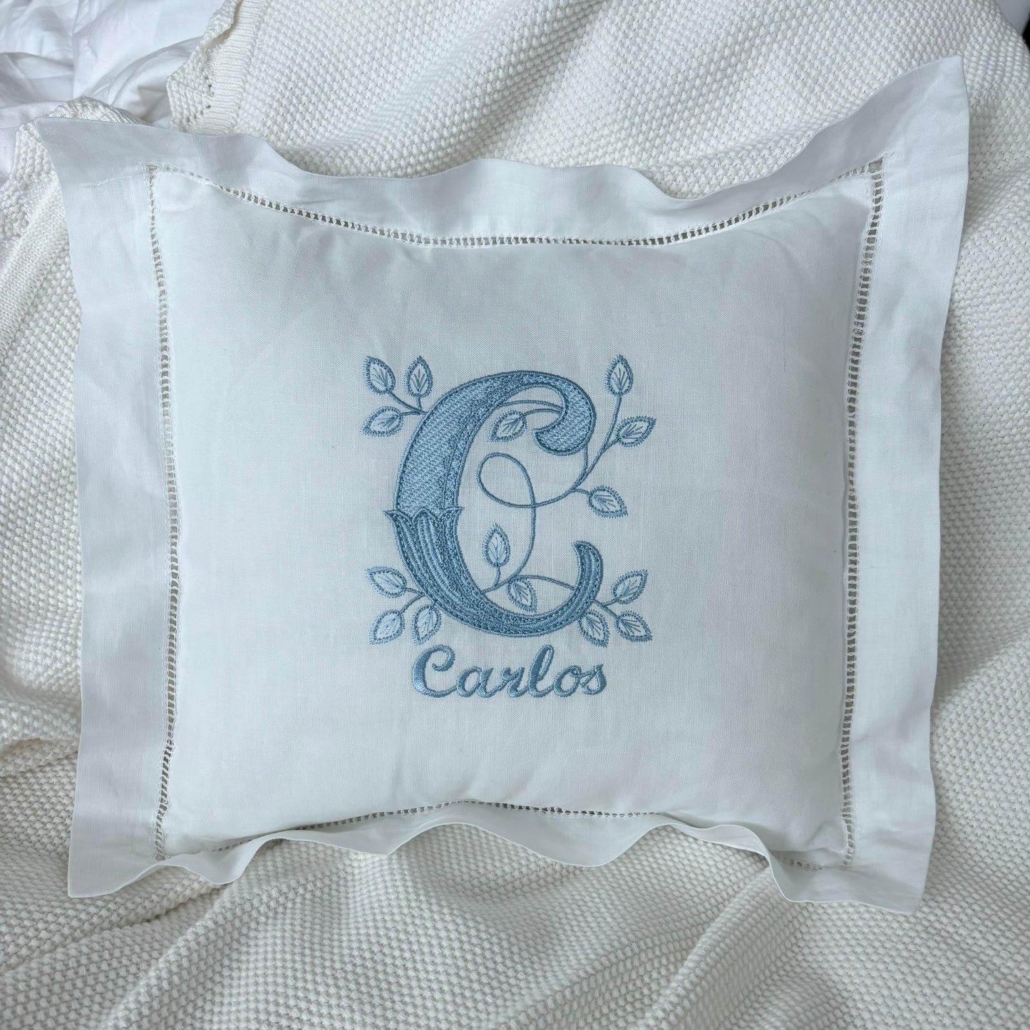 Personalized Linen/Cotton Baby Pillow