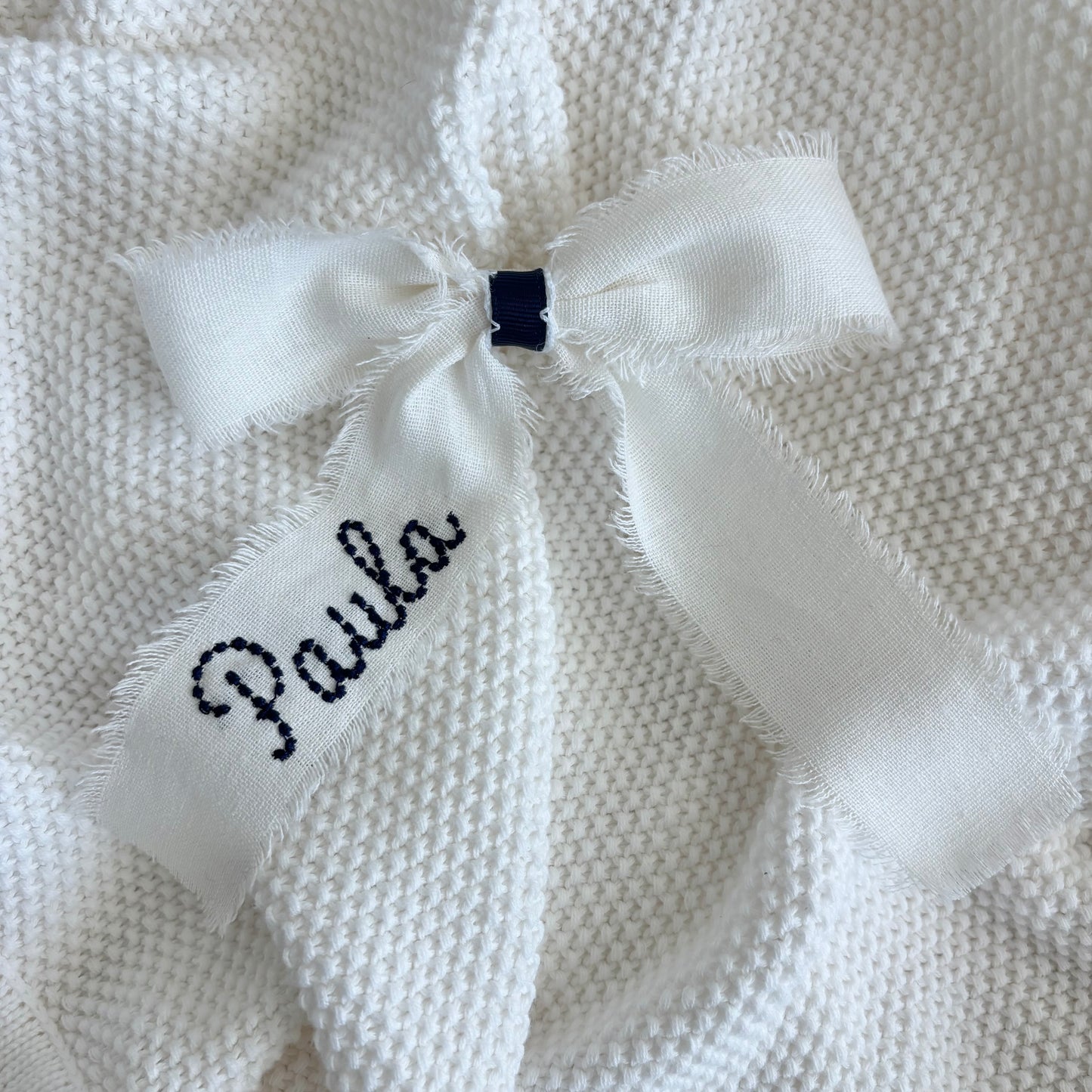 Paperpixels Bow: White & Navy Blue