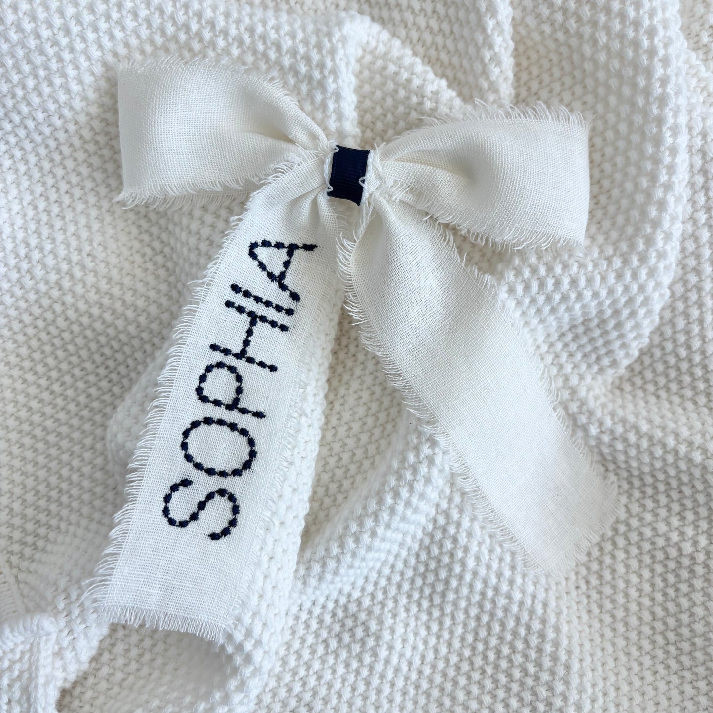 Paperpixels Bow: White & Navy Blue