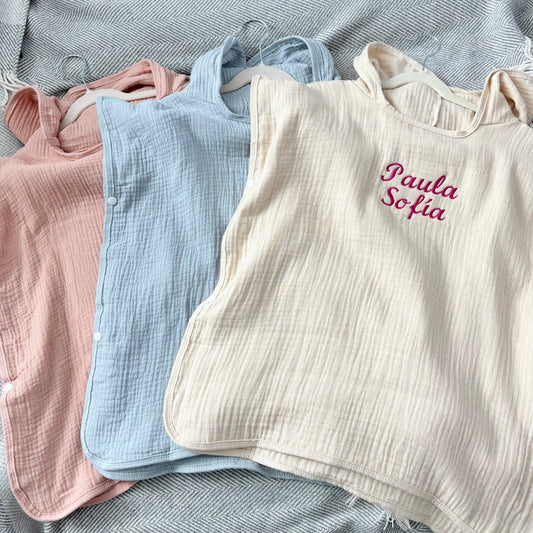 100% Muslin Cotton Hooded Poncho