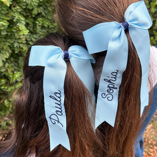 Back to School Blue Bow