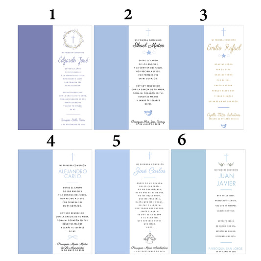 BLUE WITH WHITE BOW & ROSARY